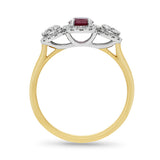 Rue | 9K Natural Ruby and Diamond Ring