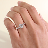 Ada | 1.5ct Oval with Hidden Halo and Accent Diamond - The Classic Jewellers