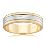 Oliver | Two Toned with Double Line Gent's Ring - The Classic Jewellers