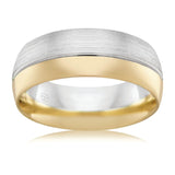 Dexter | Two Toned Brushed and Polished Gent's Ring - The Classic Jewellers