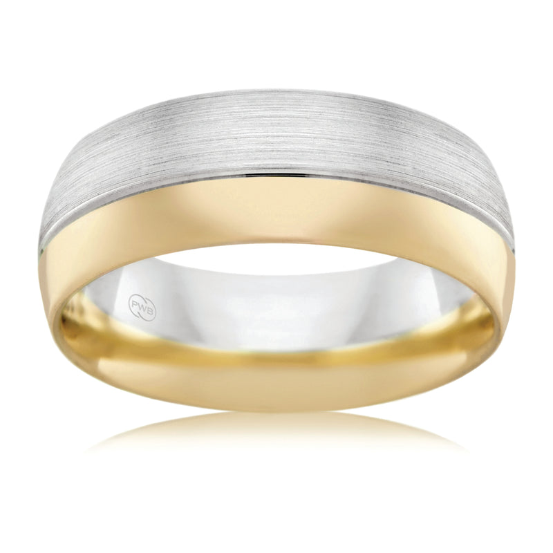 Dexter | Two Toned Brushed and Polished Gent's Ring - The Classic Jewellers