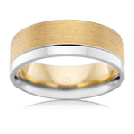 Keon | Two Tone Brush Finish Gent's Ring - The Classic Jewellers