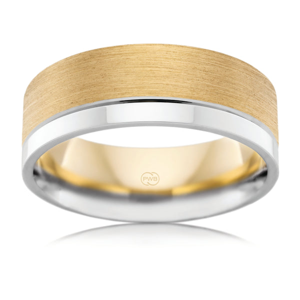 Keon | Two Tone Brush Finish Gent's Ring - The Classic Jewellers