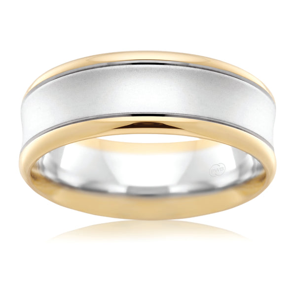 Harry | Two Toned Double Line Gent's Ring - The Classic Jewellers