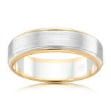 Elliot| Two Toned Single Line Gent's Ring - The Classic Jewellers