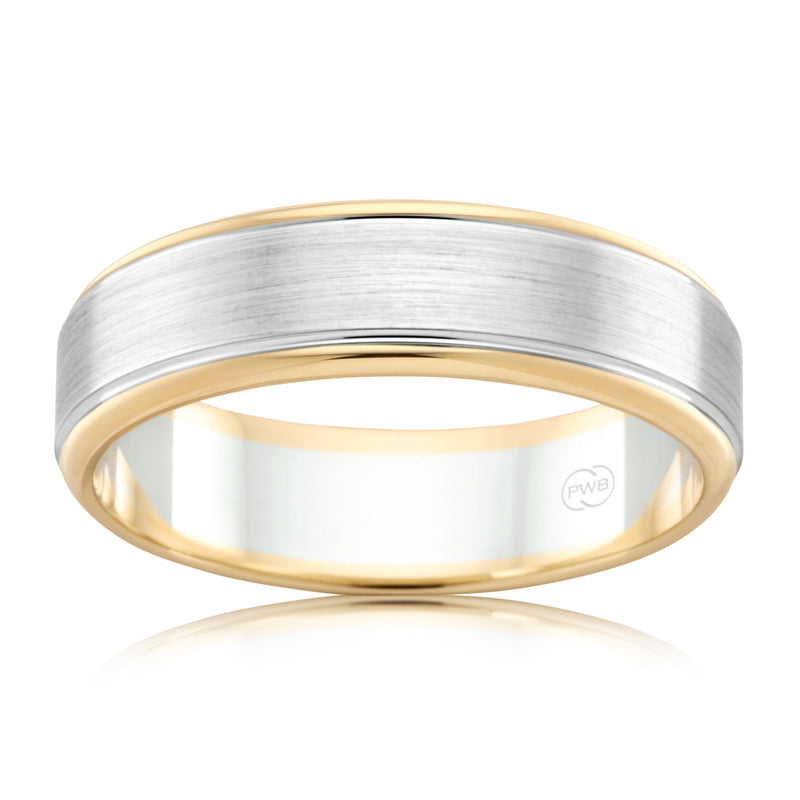 Elliot| Two Toned Single Line Gent's Ring - The Classic Jewellers