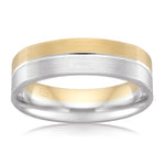 Henry | Two Toned Single Line Gent's Ring - The Classic Jewellers