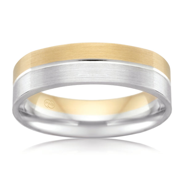 Henry | Two Toned Single Line Gent's Ring - The Classic Jewellers