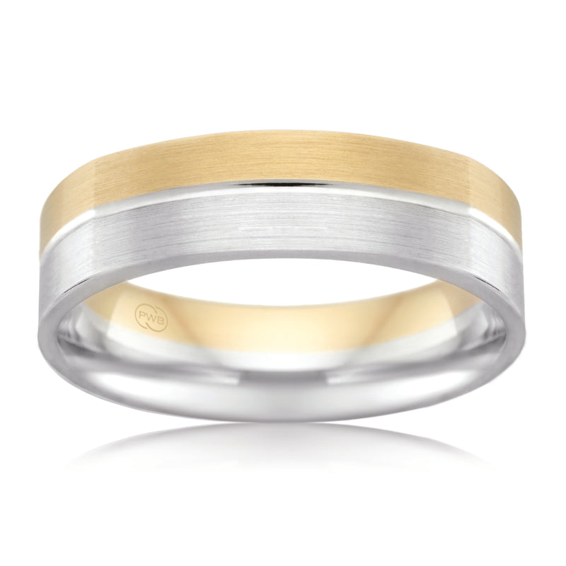 Henry | Two Toned Single Line Gent's Ring - The Classic Jewellers