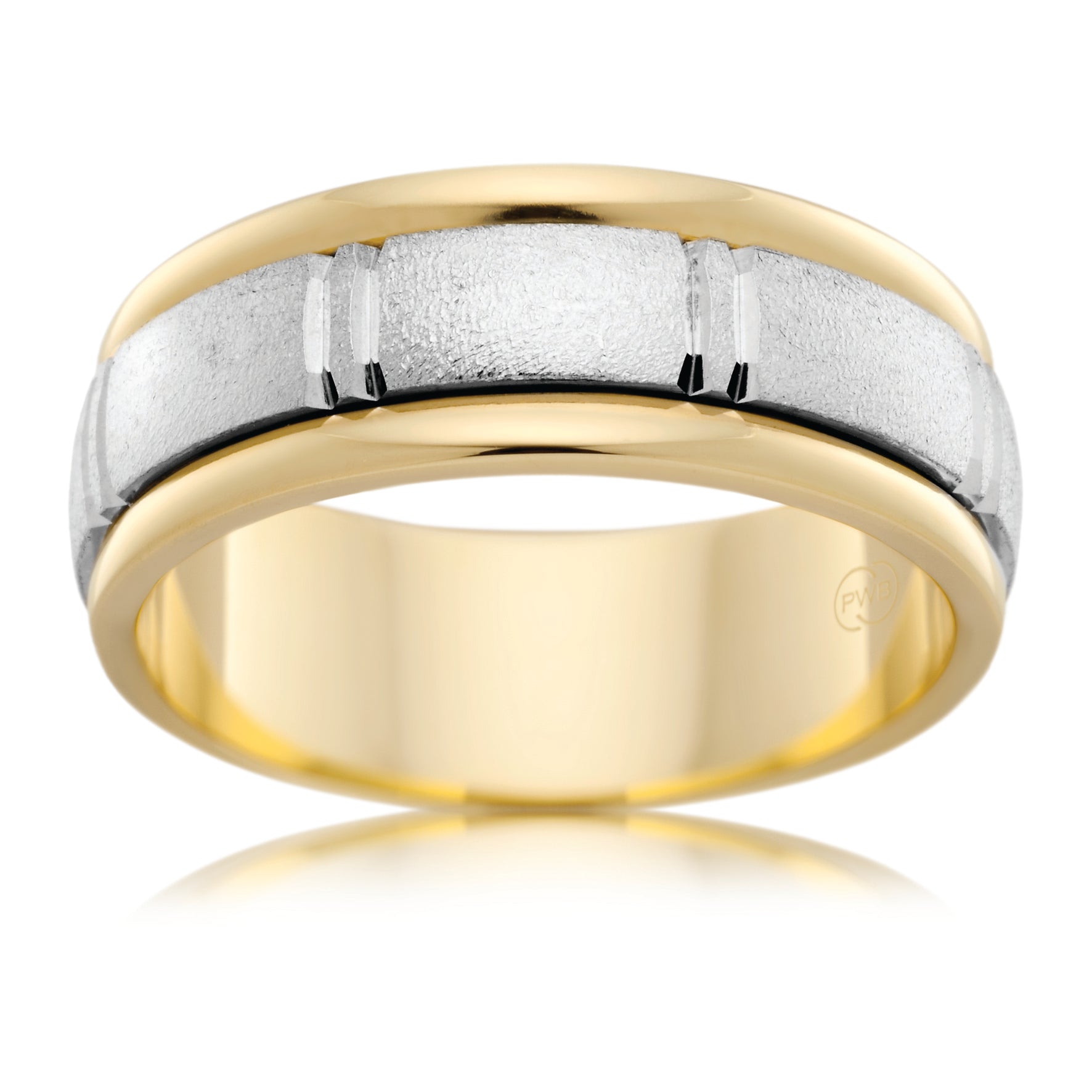 Levi | Two Toned Single Line Gent's Ring - The Classic Jewellers