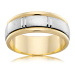 Levi | Two Toned Single Line Gent's Ring - The Classic Jewellers