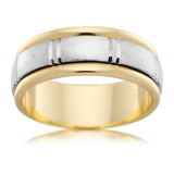 Levi | Two Toned Single Line Gent's Ring - The Classic Jewellers