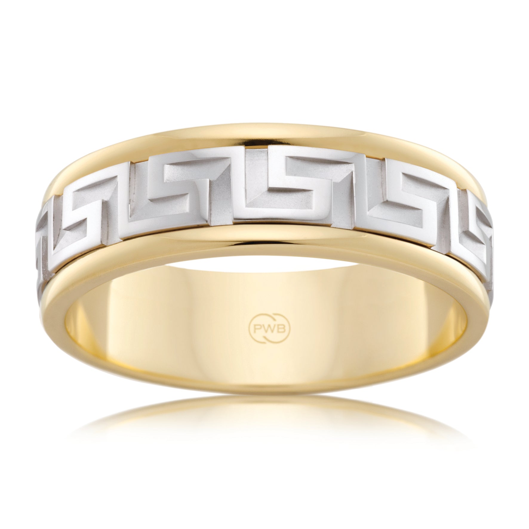 Shine | Two Toned Single Line Gent's Ring - The Classic Jewellers