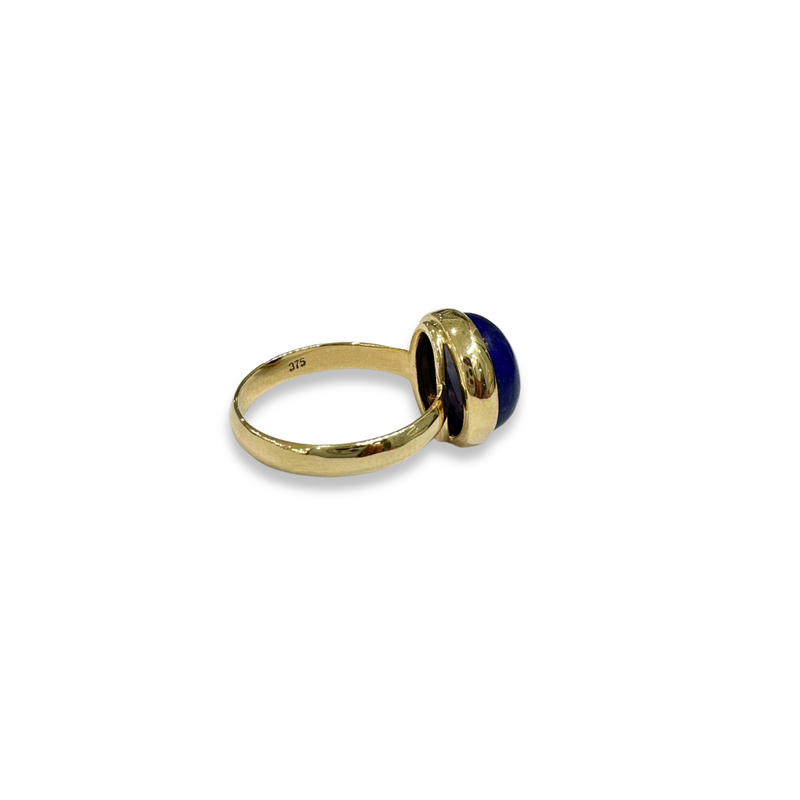 Alecia | 9ct Yellow Gold Bezelled Lapis Lazuli RIng