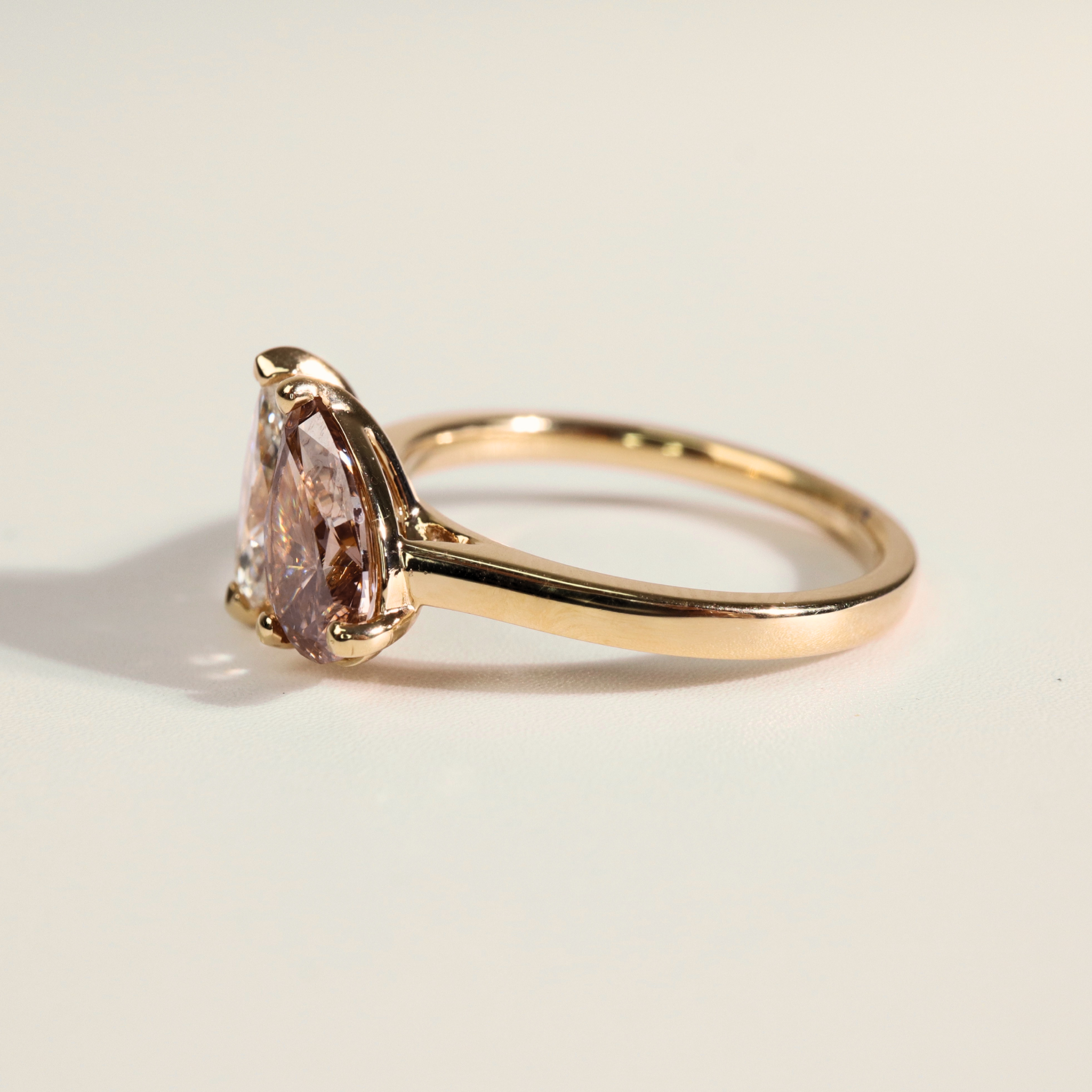 AMELIE | 18YG Toi et Moi Champagne &amp; White - Ready To Ship - The Classic Jewellers