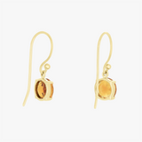 Rilee | 9K YG Round Citrine Drop Earrings