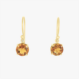 Rilee | 9K YG Round Citrine Drop Earrings