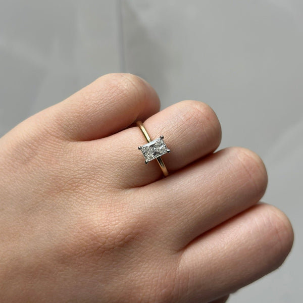 Isabella | 18k Two Tones Radiant Cut Lab Diamond Engagement Ring