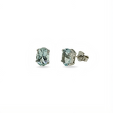 Maris | 9ct White Gold Aquamarine Stud Earrings