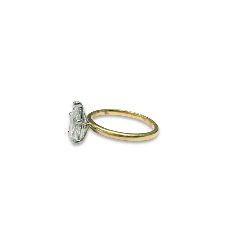 Zoe | 18k Two Tone Lab Grown Pear Cut Engagement Ring