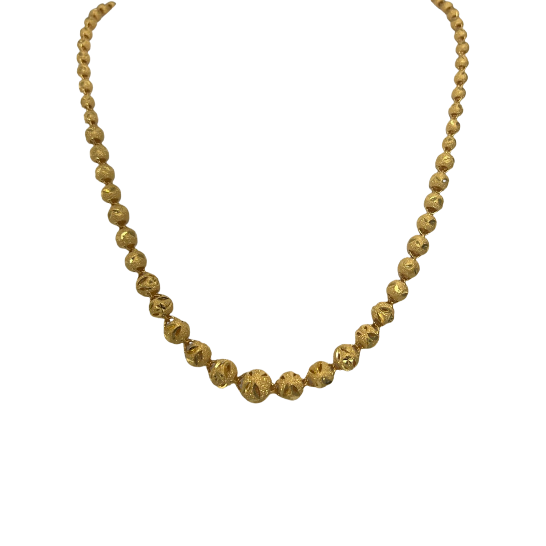 Layla | 24K Gold Diamond Cut Ball Chain - The Classic Jewellers