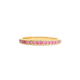 9K YG Natural Pink Sapphire Wedding Band
