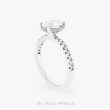 Ada | Platinum 1ct Oval Engagement Ring with Hidden Halo