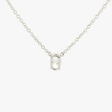 Aisle | 14K White Gold Oval Pear Diamond Necklace