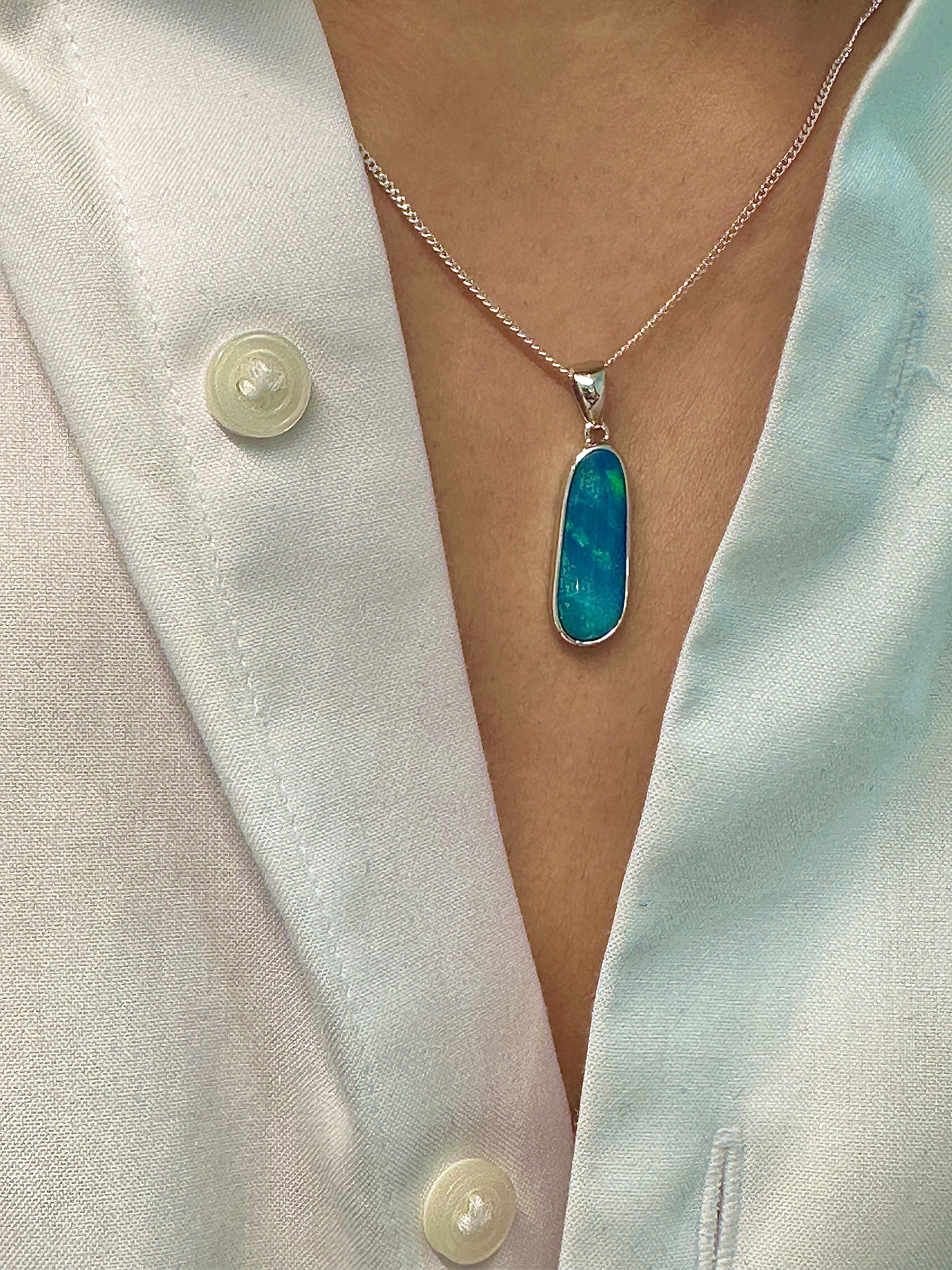 Australian Opal | Monique Sterling silver pendant
