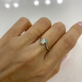 Lili | Solid White Opal Silver Ring