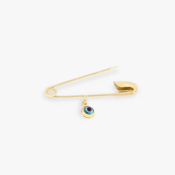 9K Yellow Gold Evil Eye Baby Clothing Pin