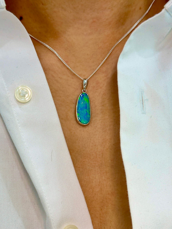 Australian Opal | Grace Sterling silver pendant