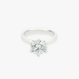 CAMILLE | Platinum 1.72ct Round Diamond Cathedral Engagement Ring