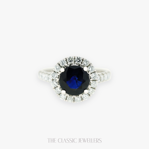 Corel | 18K WG Natural Parti Sapphire and Diamond Ring