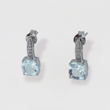 Deiya | 9ct White Gold Aquamarine Stud Earrings