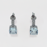 Deiya | 9ct White Gold Aquamarine Stud Earrings