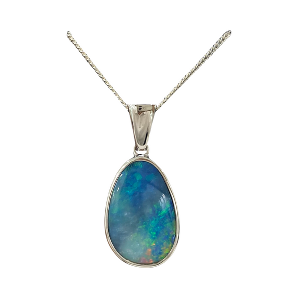 Australian Opal | Lotus Sterling silver pendant