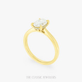 ERICA | 18K Yellow Gold 1.00ct Lab Oval Engagement Ring 14RD 0.14pt, LG656402609