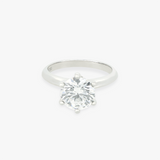 ESMIRA | 18K White Gold 1.7ct Round Diamond Fancy Solitaire Ring