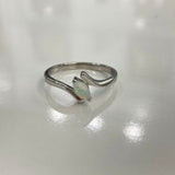Lili | Solid White Opal Silver Ring