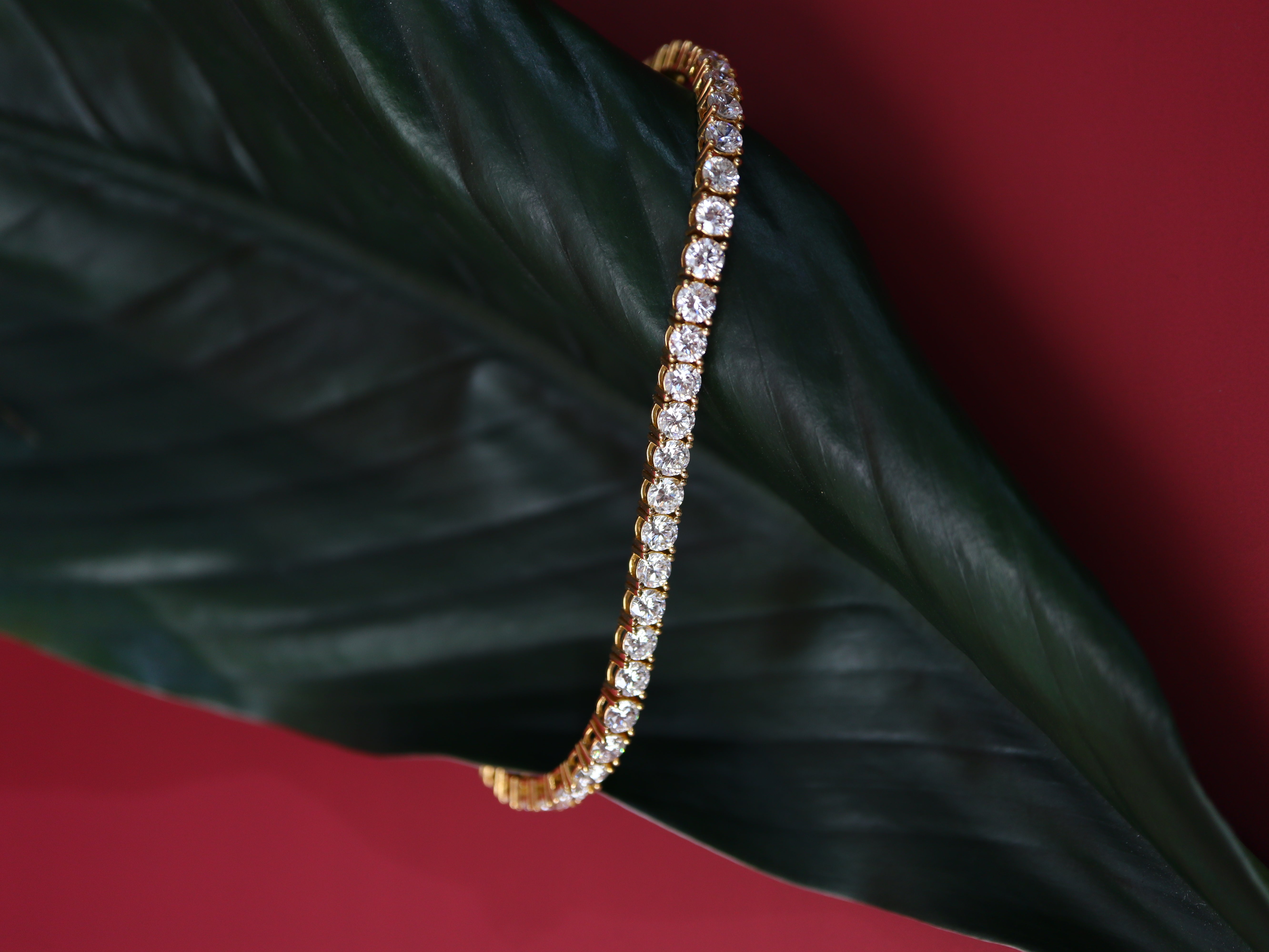 18K Yellow Gold Tennis Bracelet With Lab Round Diamonds - The Classic Jewellers