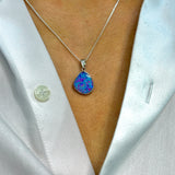 Australian Opal | Coral Sterling silver pendant