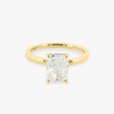 FRERIEN | 18K Yellow Gold Radiant Basket Solitaire Ring