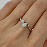 Fyla | Solid White Opal Silver Ring