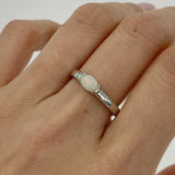 Mossy | Solid White Opal Silver Ring