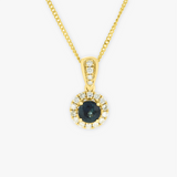 Gilbie | 18K YG  Parti Sapphire and Natural Diamond Pendant