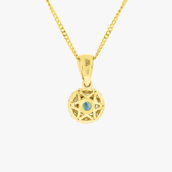 Gilbie | 18K YG  Parti Sapphire and Natural Diamond Pendant