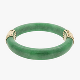 Hua | 9K Yellow Gold Clasp Jade Bangle