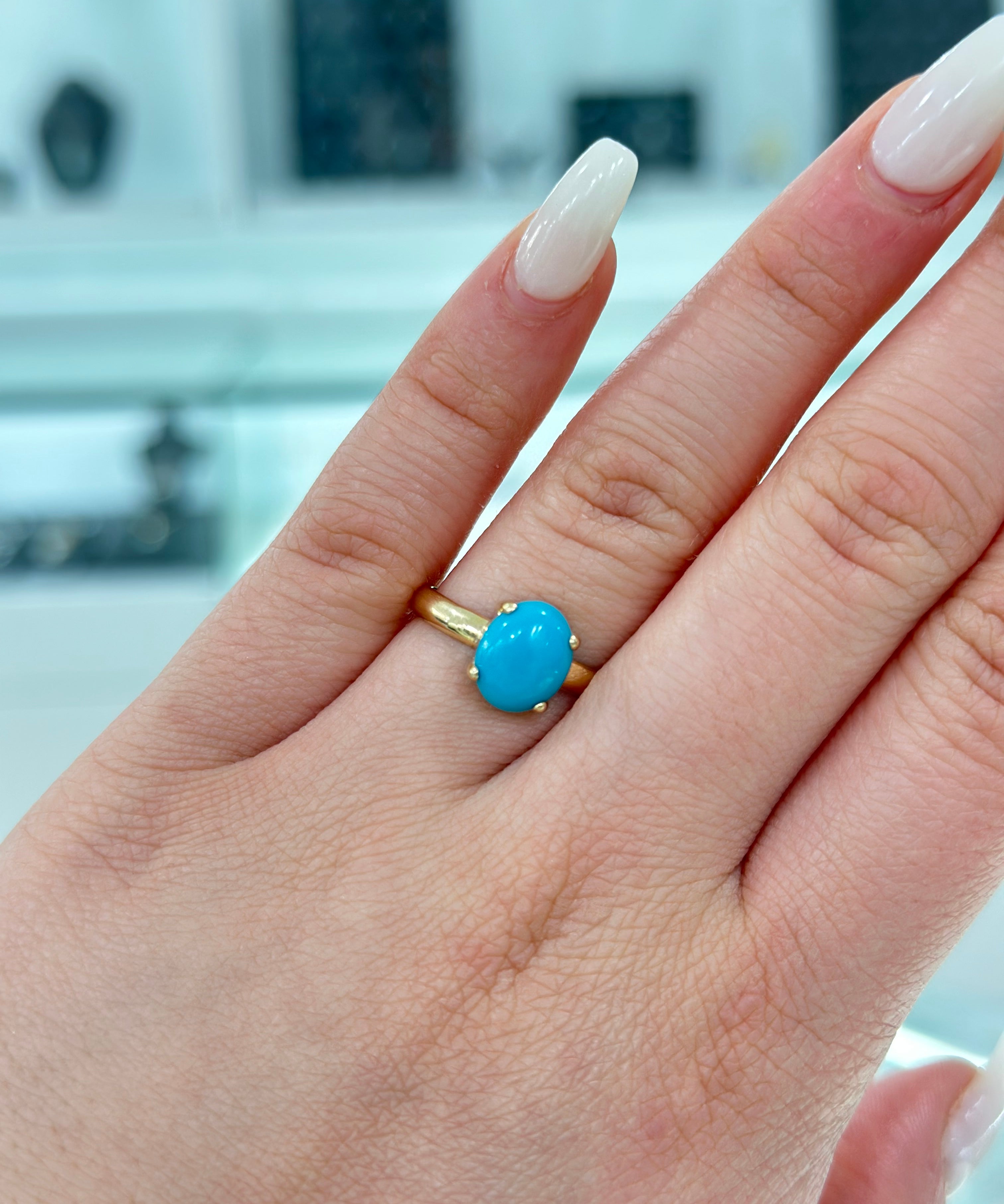 9ct Yellow Gold Arizona Turquoise Ring