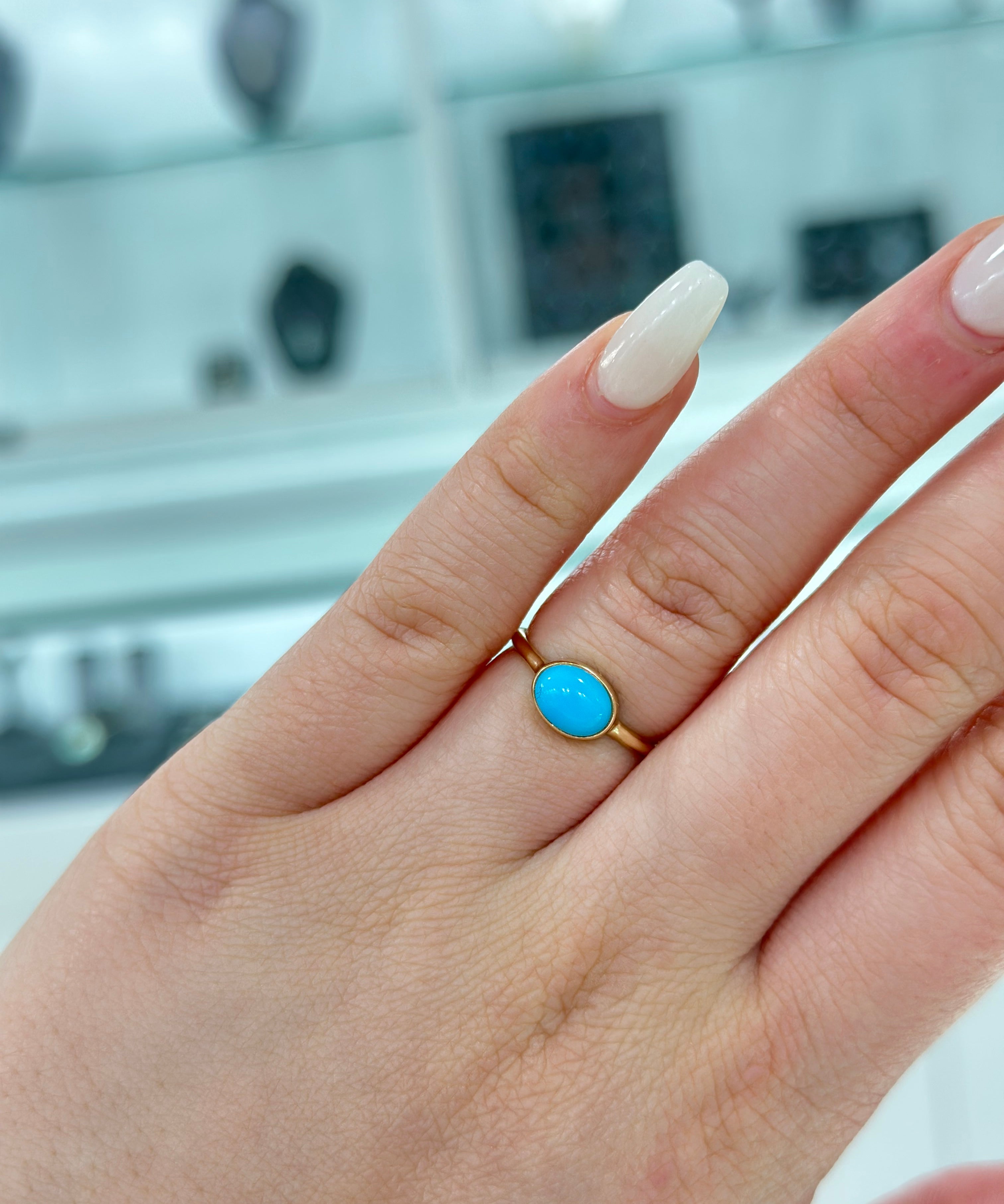 9ct Yellow Gold Arizona Turquoise Ring